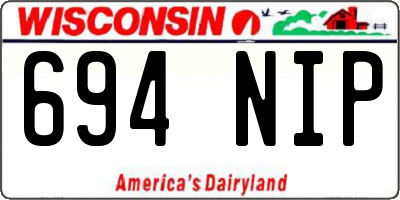 WI license plate 694NIP