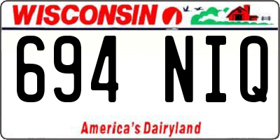 WI license plate 694NIQ