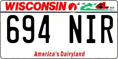 WI license plate 694NIR