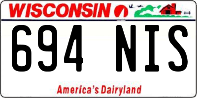 WI license plate 694NIS