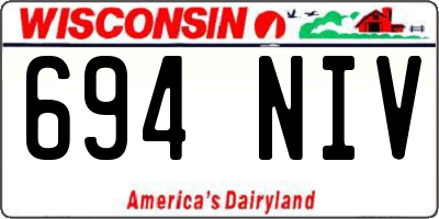 WI license plate 694NIV
