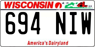WI license plate 694NIW