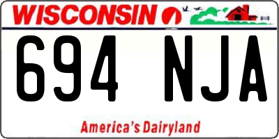WI license plate 694NJA