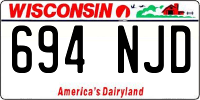 WI license plate 694NJD