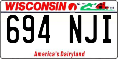 WI license plate 694NJI
