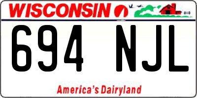 WI license plate 694NJL