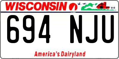 WI license plate 694NJU