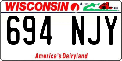WI license plate 694NJY