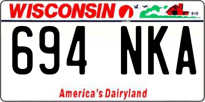 WI license plate 694NKA
