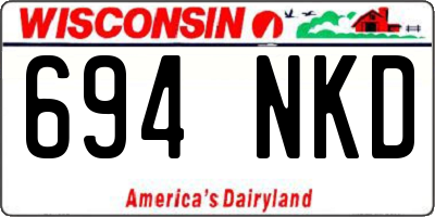 WI license plate 694NKD