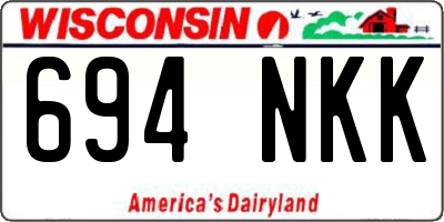 WI license plate 694NKK