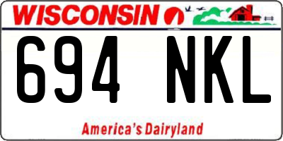 WI license plate 694NKL