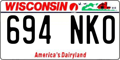 WI license plate 694NKO