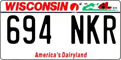 WI license plate 694NKR