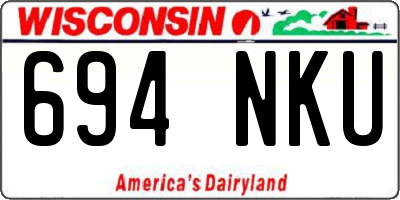 WI license plate 694NKU