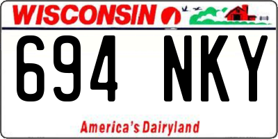 WI license plate 694NKY