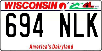 WI license plate 694NLK