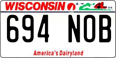 WI license plate 694NOB
