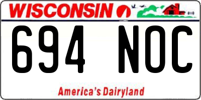 WI license plate 694NOC