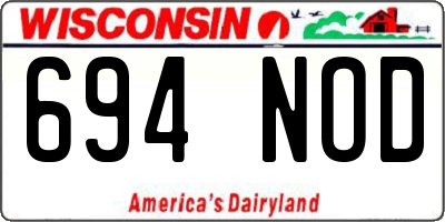 WI license plate 694NOD