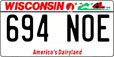WI license plate 694NOE