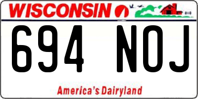 WI license plate 694NOJ