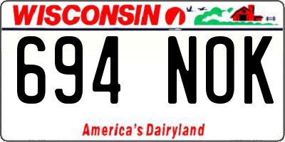WI license plate 694NOK