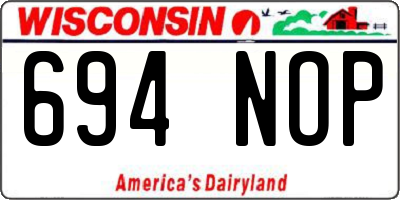 WI license plate 694NOP