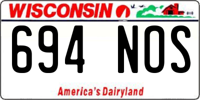 WI license plate 694NOS