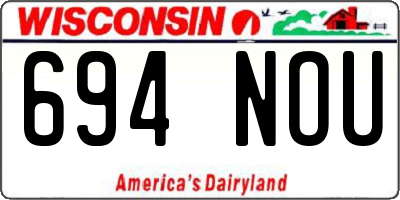 WI license plate 694NOU