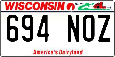 WI license plate 694NOZ