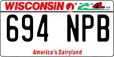 WI license plate 694NPB