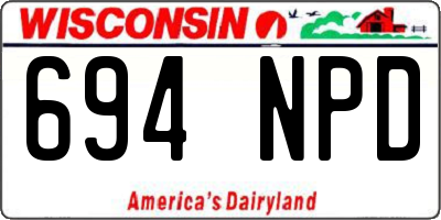 WI license plate 694NPD