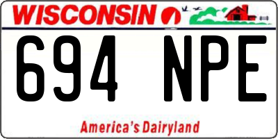 WI license plate 694NPE