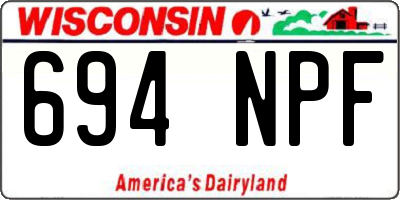 WI license plate 694NPF