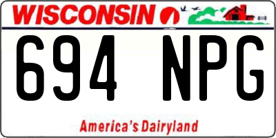 WI license plate 694NPG