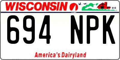 WI license plate 694NPK