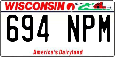 WI license plate 694NPM