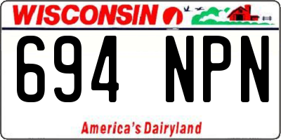 WI license plate 694NPN