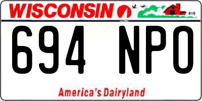 WI license plate 694NPO