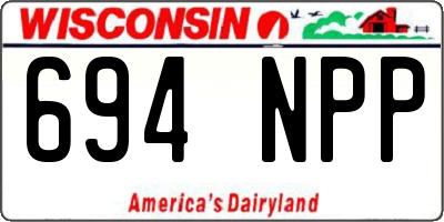 WI license plate 694NPP