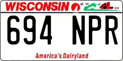 WI license plate 694NPR