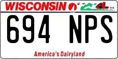 WI license plate 694NPS