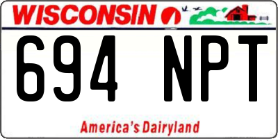 WI license plate 694NPT