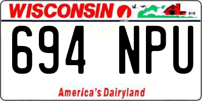 WI license plate 694NPU