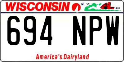WI license plate 694NPW