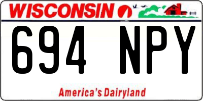 WI license plate 694NPY