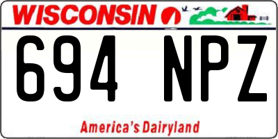 WI license plate 694NPZ