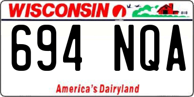 WI license plate 694NQA