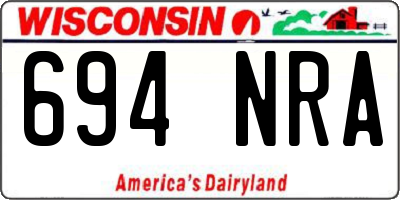 WI license plate 694NRA